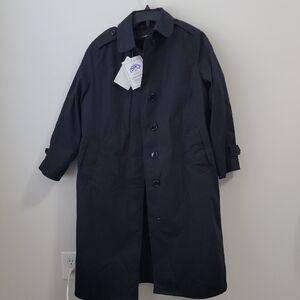 DSCP Quarterdeck Coll US Navy Trench Coat 8S Women Dark Blue Zip Out Lining NWT
